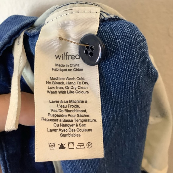 Wilfred Aritzia Allegra Shorts Tie Waist Chambray Linen Size 6 - Picture 8 of 10